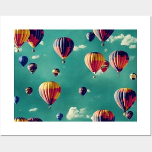 Flying hot air balloons Posters and Art